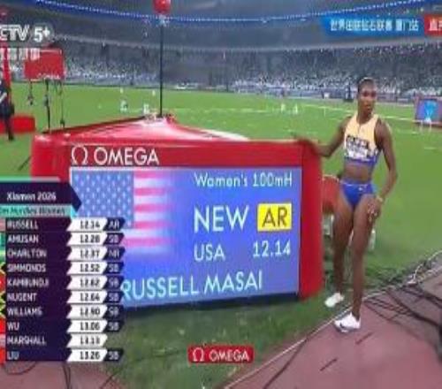 钻石赛女子100米栏：吴艳妮13秒06，刘景扬13秒26，均创赛季最佳