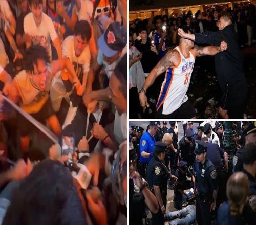 尼克斯球迷当街撕烂文班球衣，纽约观赛派对外21人被捕